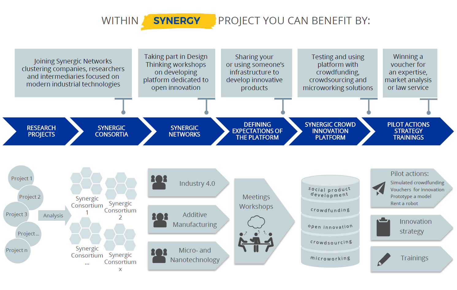 Scheme of the Interreg Central Europe Project SYNERGY  