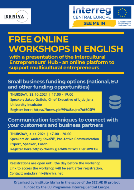 Invitation to free online workshops 